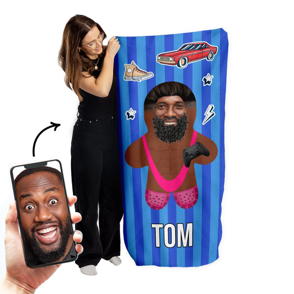 Create Your Own Mini Me™ - Personalised Lightweight, Microfibre Beach Towel - 150cm x 75cm