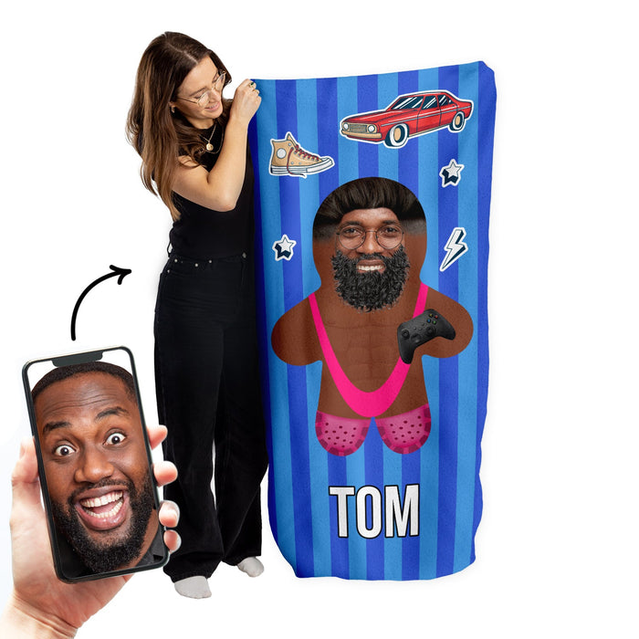 Create Your Own Mini Me™ - Personalised Lightweight, Microfibre Beach Towel - 150cm x 75cm