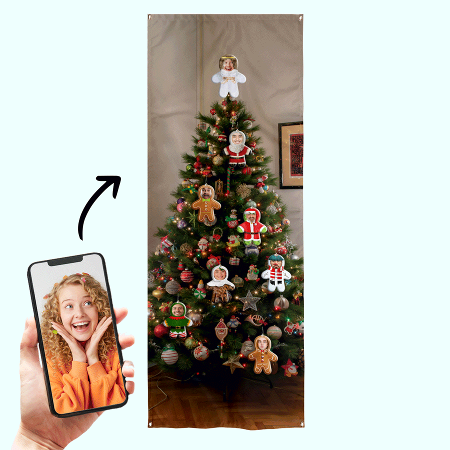 Christmas Tree Hanging Door Banner