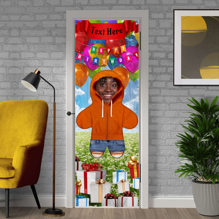 Add Personalised Text - Birthday Hoodie - Mini Me World - Door Banner