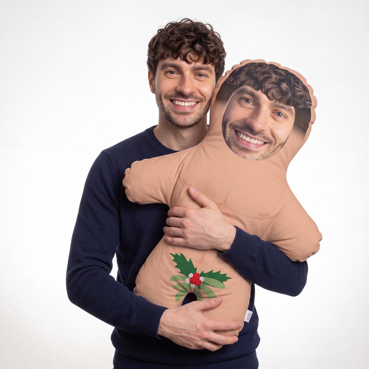 Naked Mistletoe - large 80cm Mini Me held by its owner