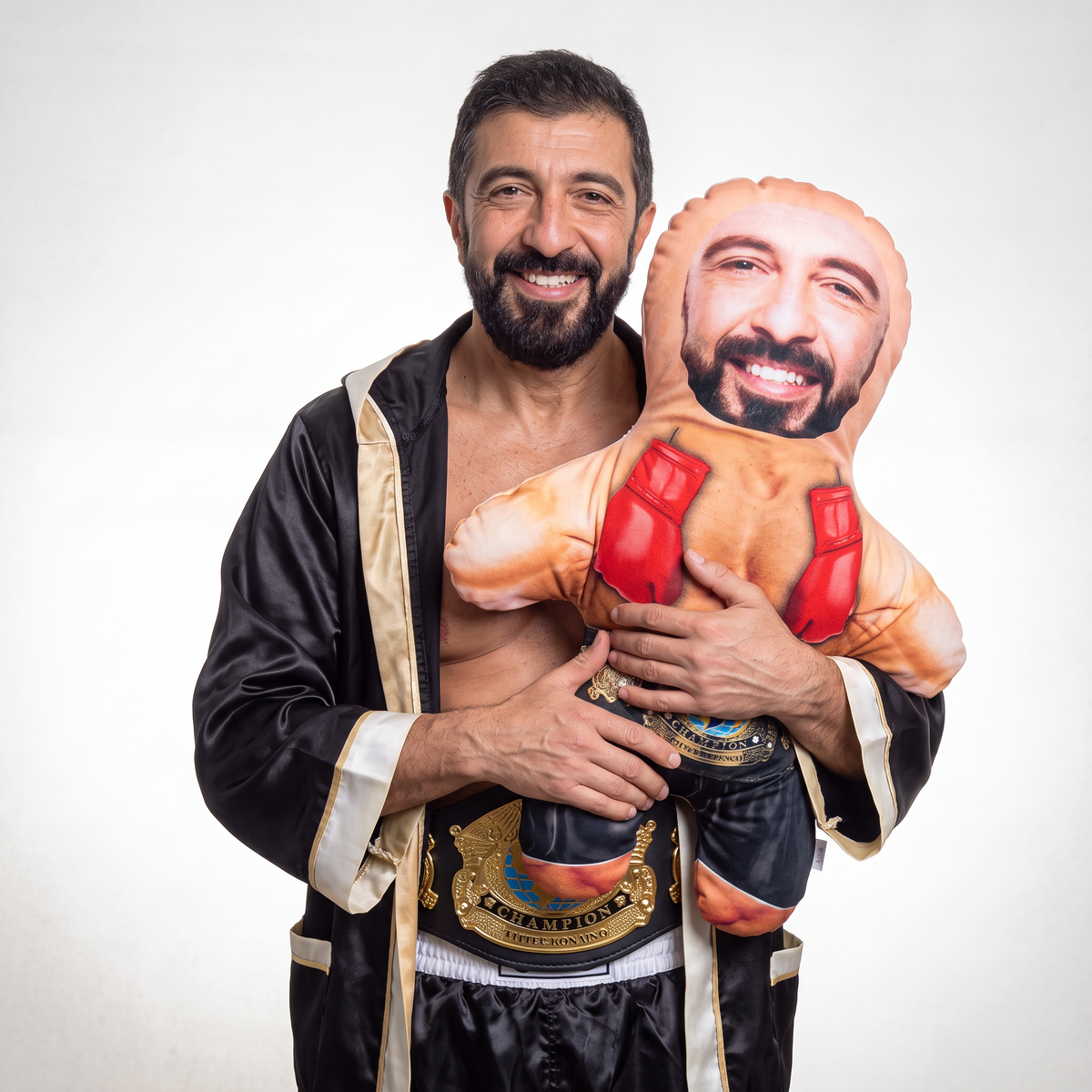Boxer - large 80cm Mini Me held by its owner