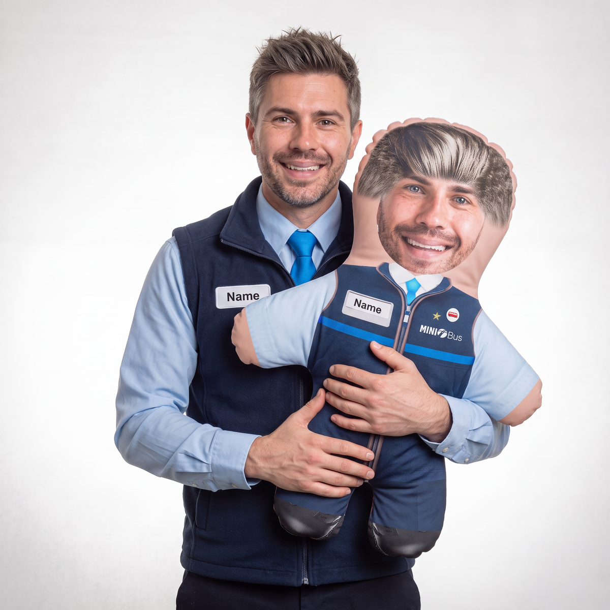 Bus Driver - large 80cm Mini Me held by its owner