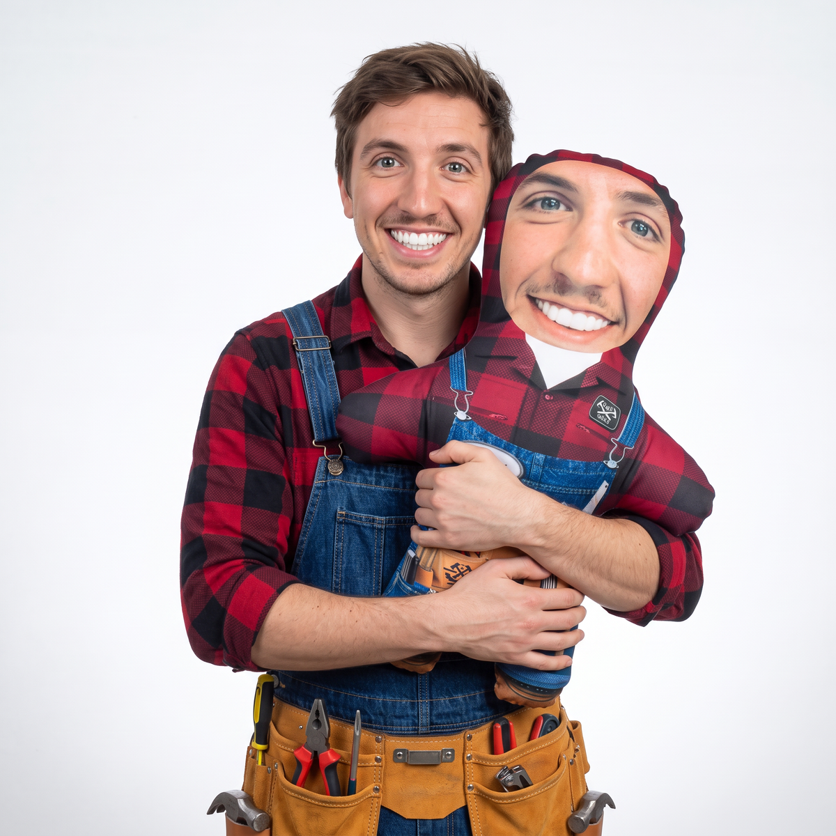 Handy Man - Joiner - large 80cm Mini Me held by its owner