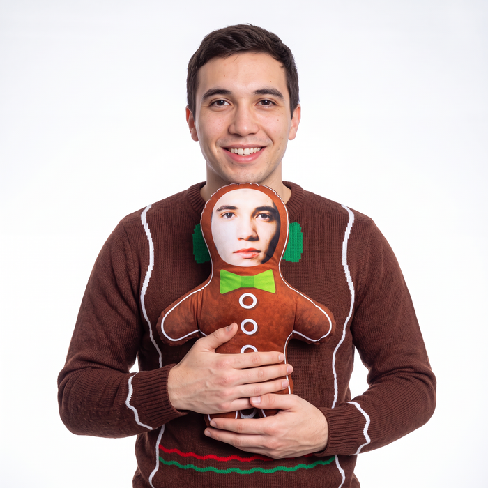 Gingerbread - small 26cm Mini Me held by its owner