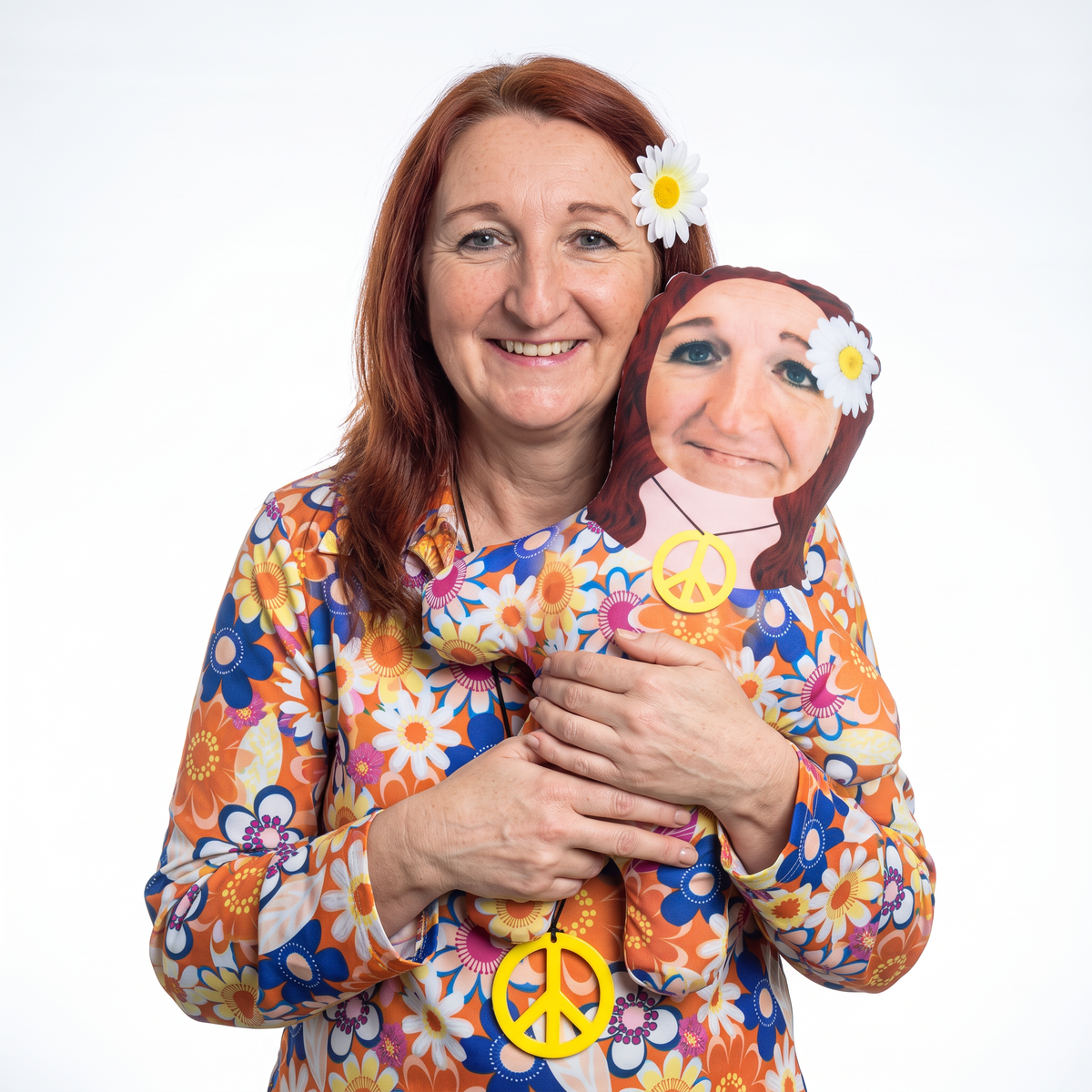 Hippy - medium 46cm Mini Me held by its owner