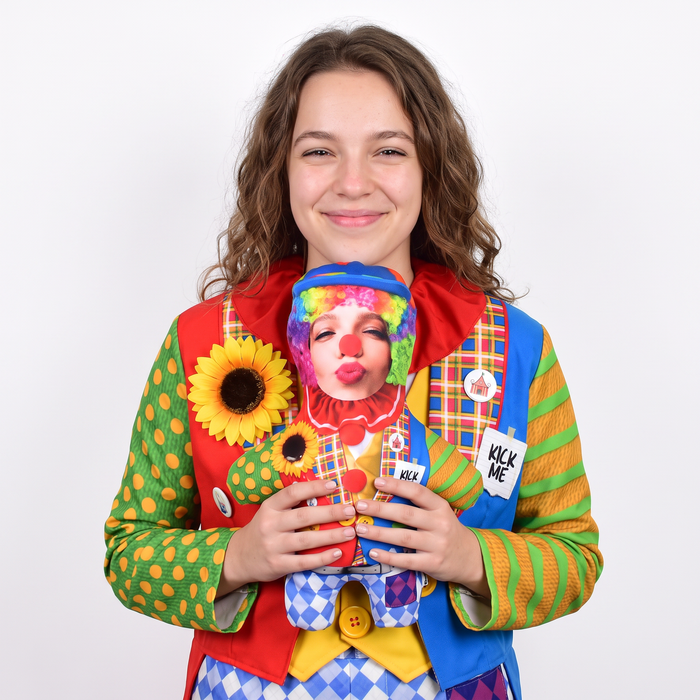 Cute Clown - small 26cm Mini Me held by its owner