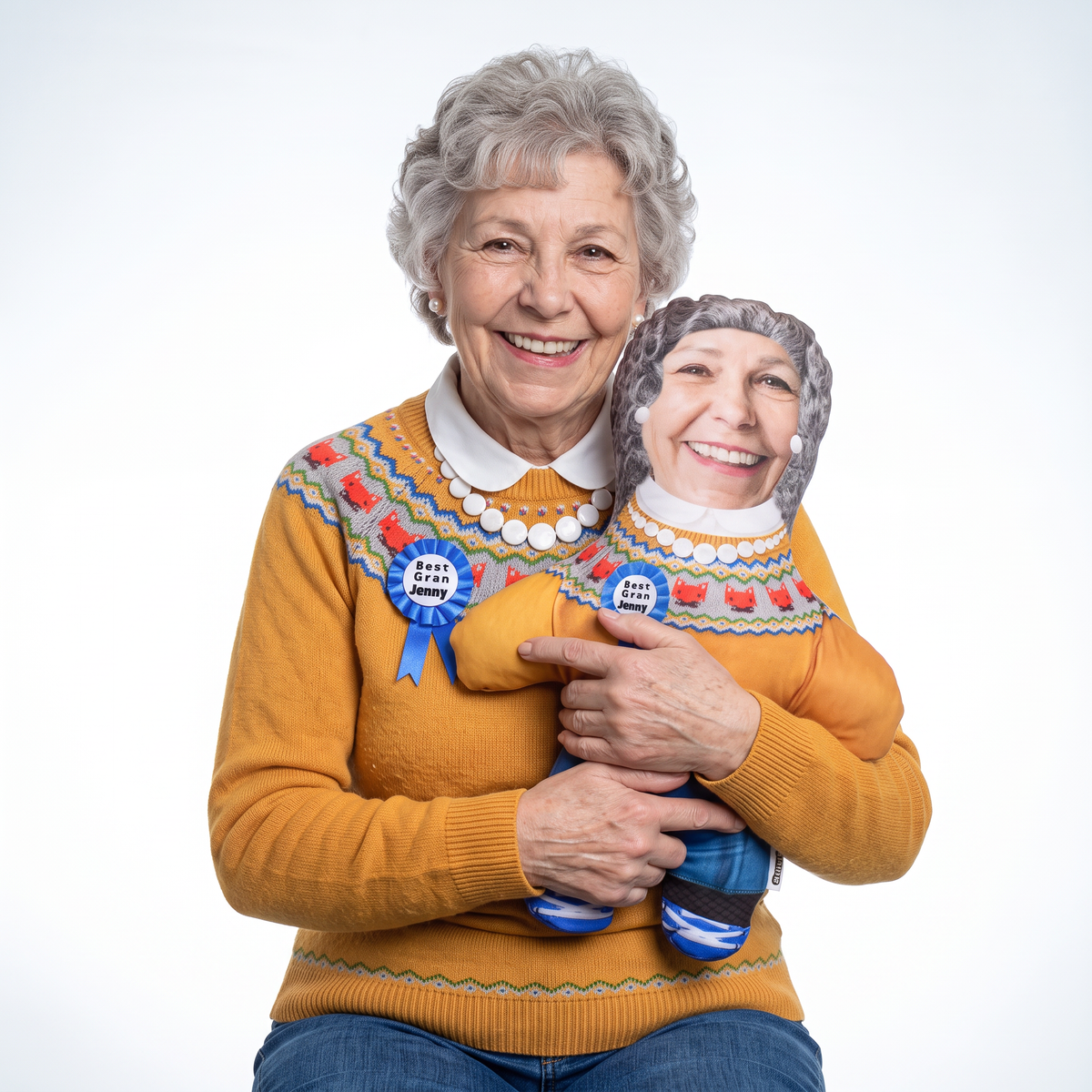 Grandma - medium 46cm Mini Me held by its owner