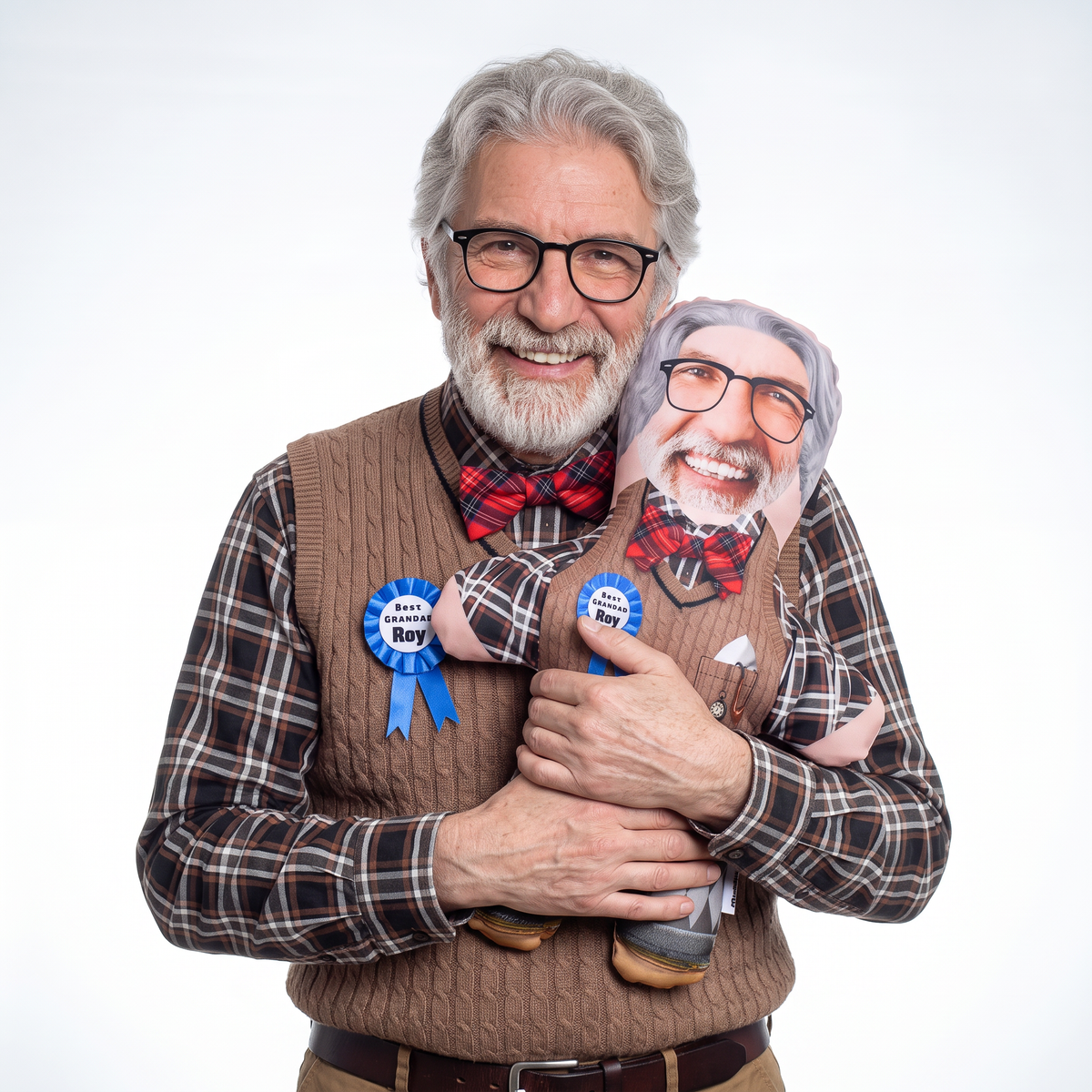 Grandad - medium 46cm Mini Me held by its owner