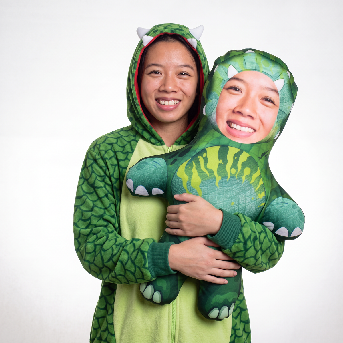 Dinosaur - large 80cm Mini Me held by its owner