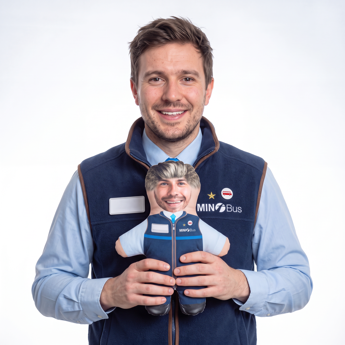 Bus Driver - small 26cm Mini Me held by its owner