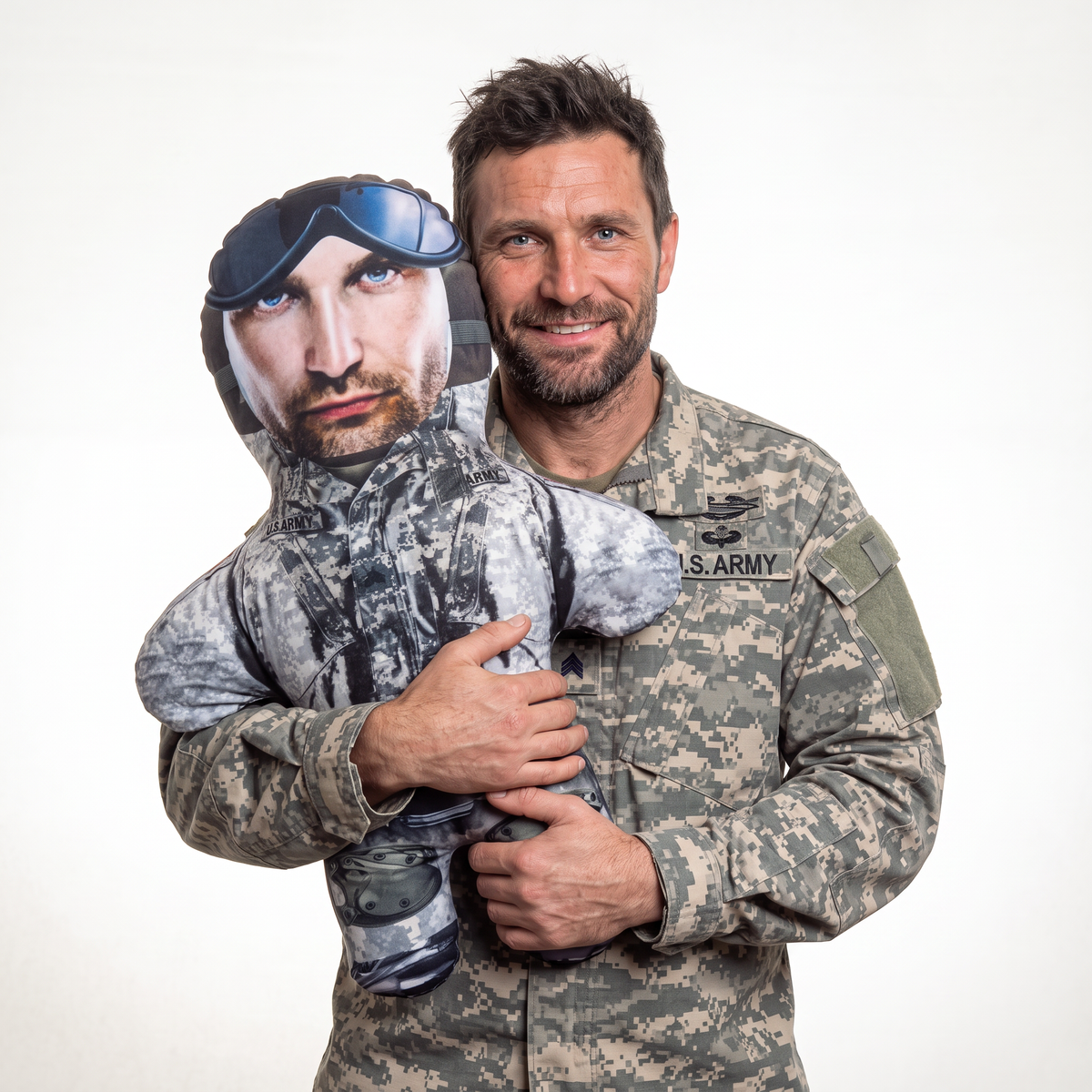 Air force - large 80cm Mini Me held by its owner