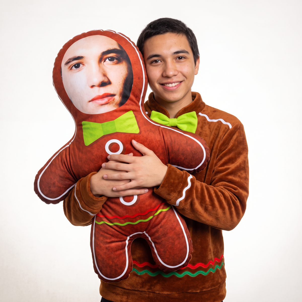 Gingerbread - large 80cm Mini Me held by its owner