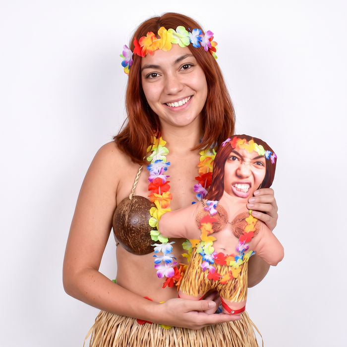Hawaiian Hula Girl - Choose Your Hair - 5 Variants - small 26cm Mini Me held by its owner