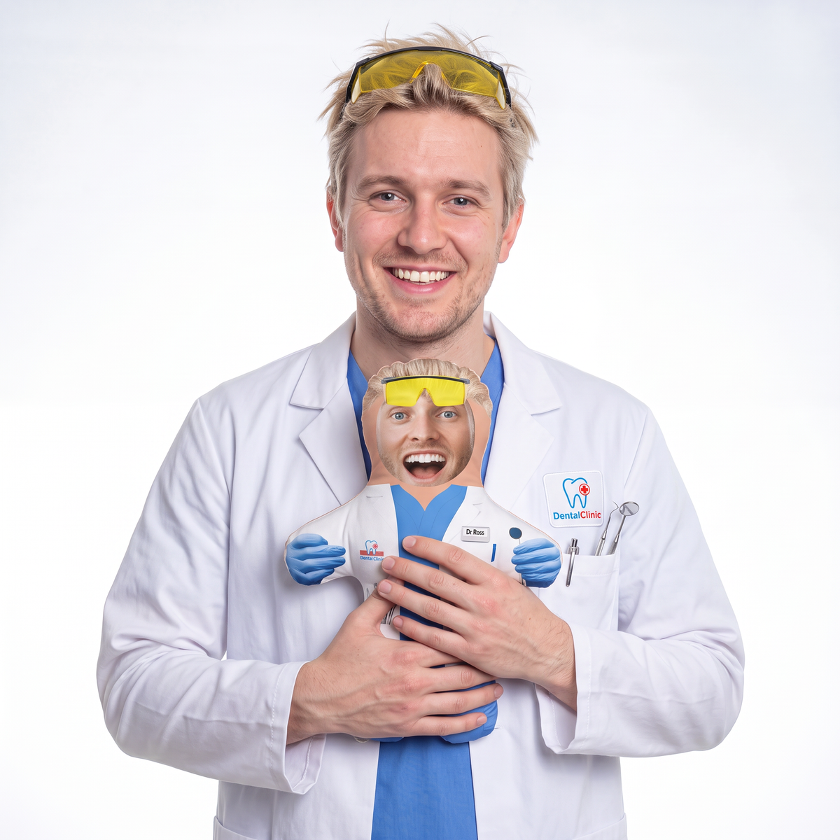 Dentist - small 26cm Mini Me held by its owner