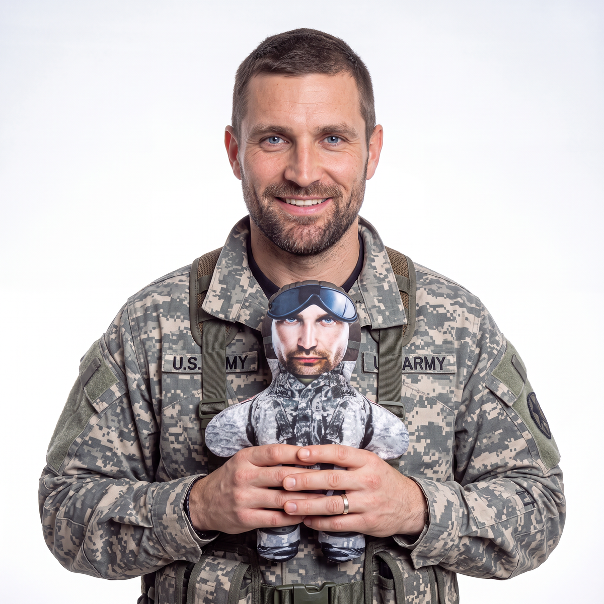 Air force - small 26cm Mini Me held by its owner