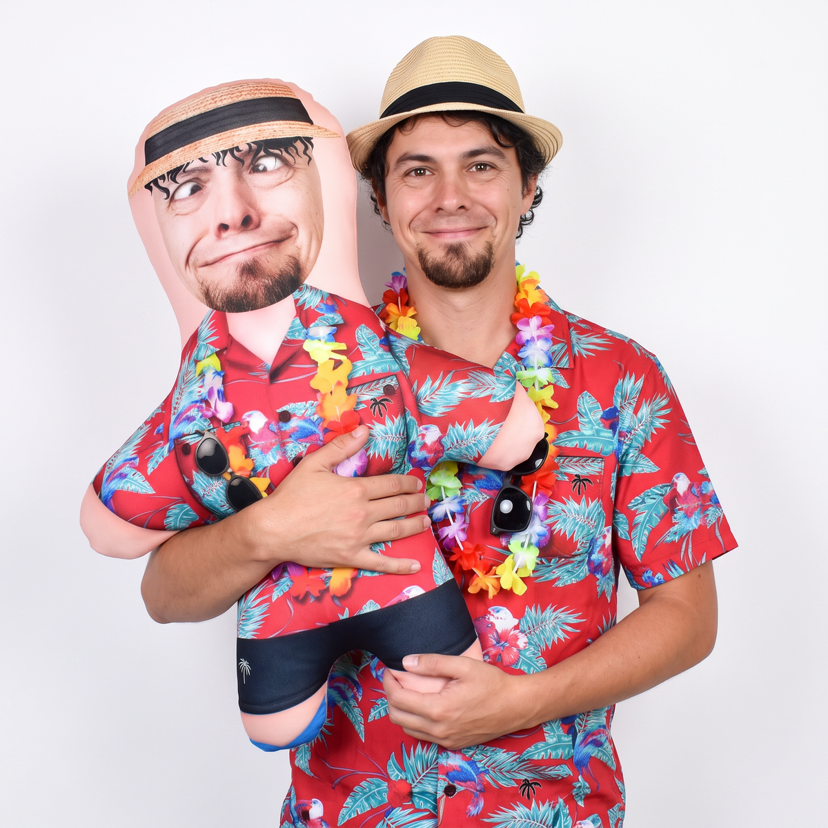 Hawaiian Shirt - 2 Variations - large 80cm Mini Me held by its owner