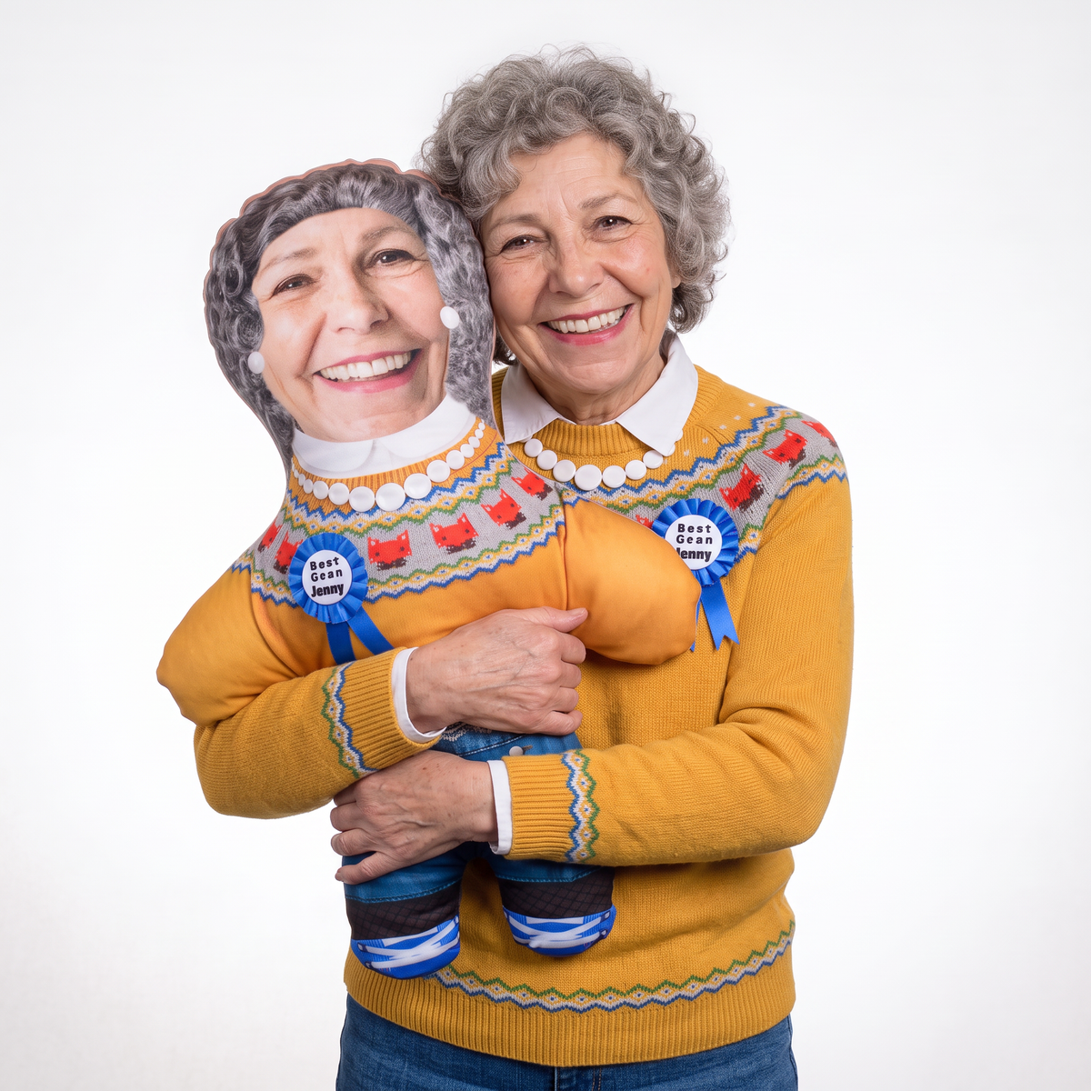 Grandma - large 80cm Mini Me held by its owner