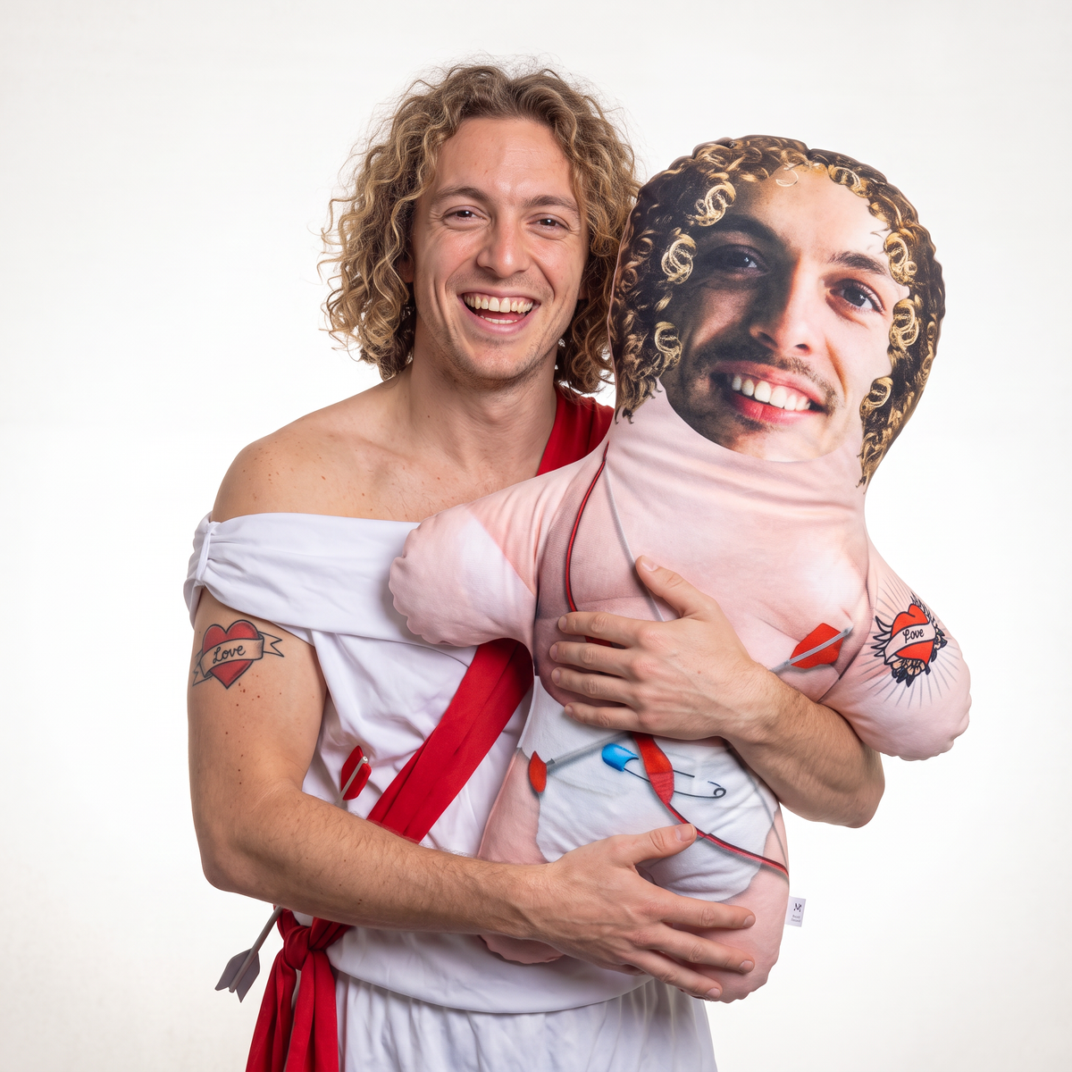 Cupid - large 80cm Mini Me held by its owner