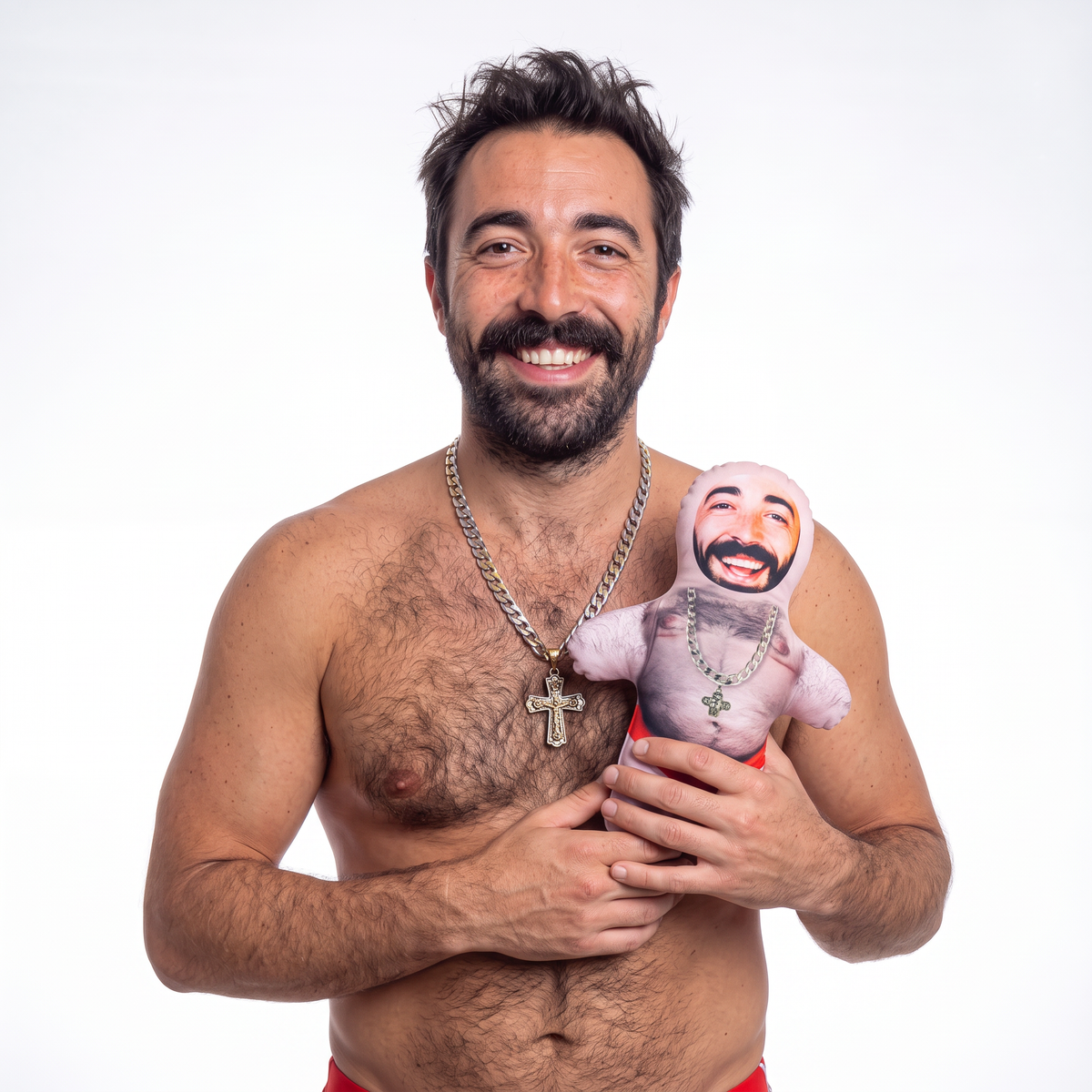Beer Belly - small 26cm Mini Me held by its owner