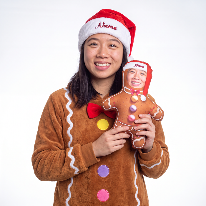 Gingerbread Woman - small 26cm Mini Me held by its owner