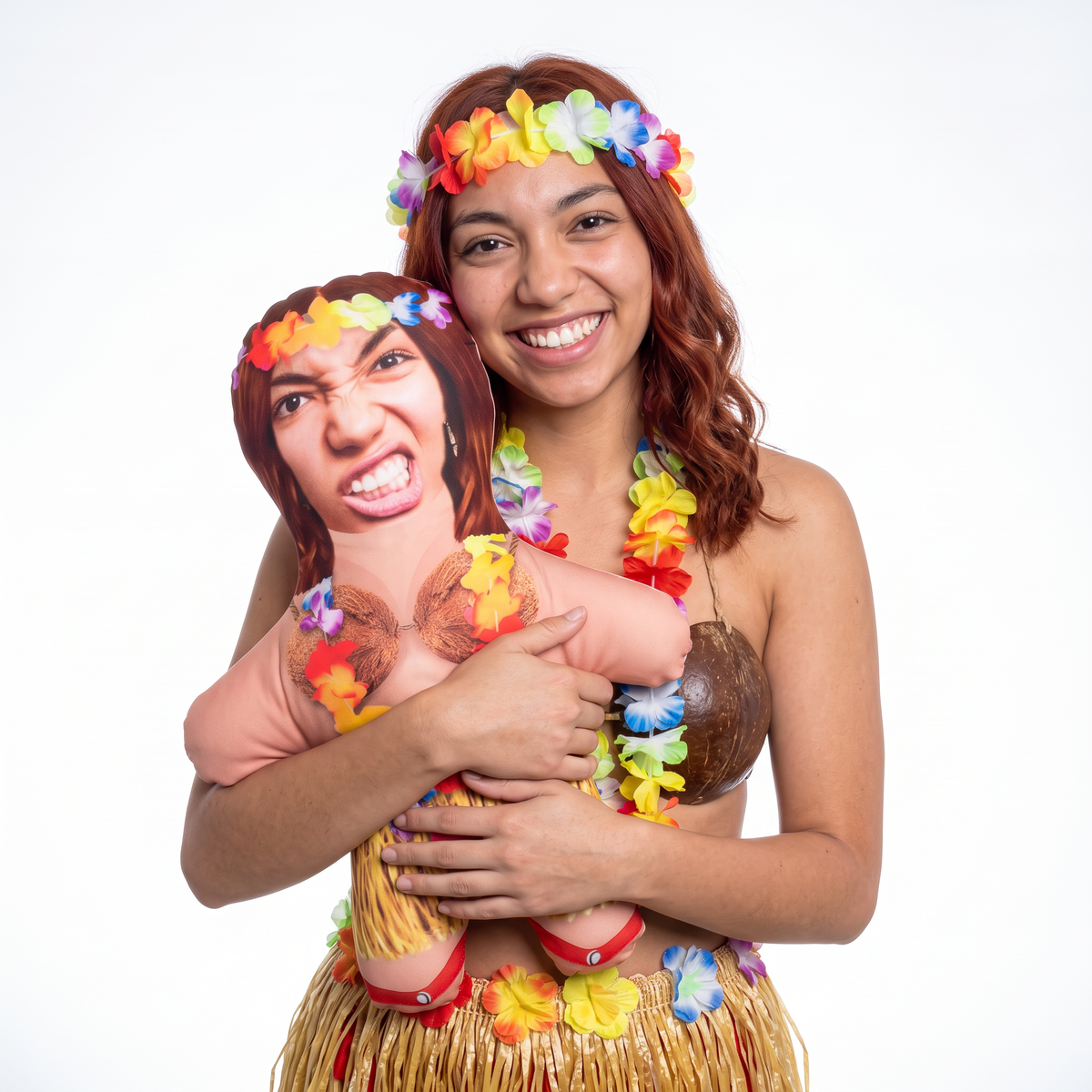 Hawaiian Hula Girl - Choose Your Hair - 5 Variants - medium 46cm Mini Me held by its owner