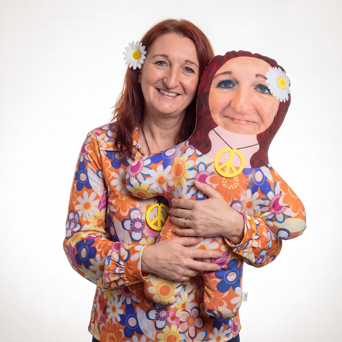 Hippy - large 80cm Mini Me held by its owner