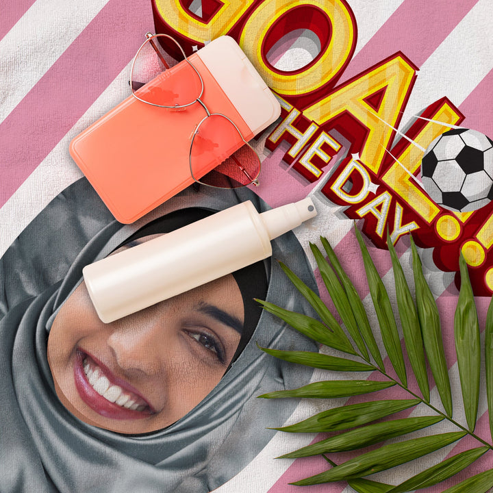 Create Your Own Footballer Mini Me™ - Personalised Lightweight, Microfibre Beach Towel - 150cm x 75cm