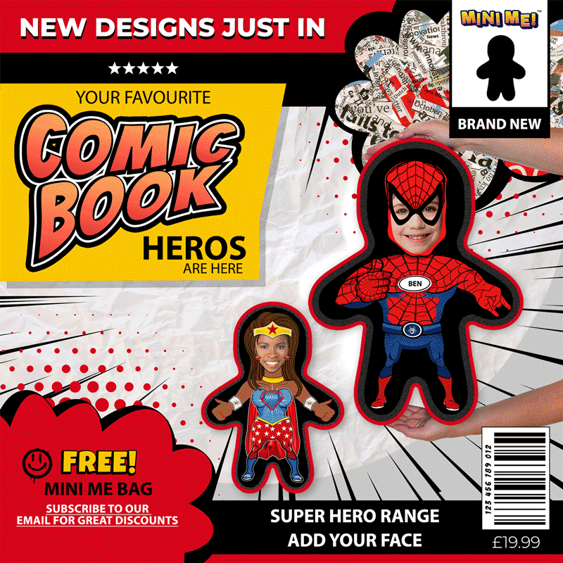 Cartoon Hammer Super Hero - Two Variants - Personalised Mini Me® Doll