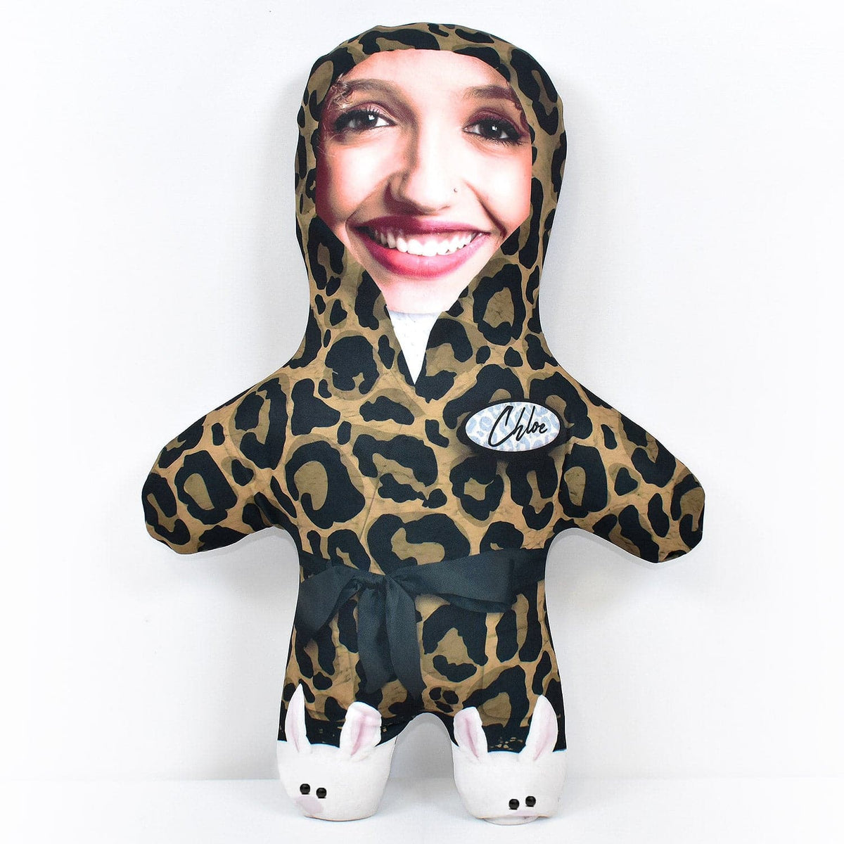 Fluffy Leopard Dressing Gown - Personalised Mini Me Doll