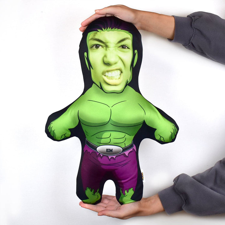 Cartoon Green Super Hero - Personalised Mini Me Doll