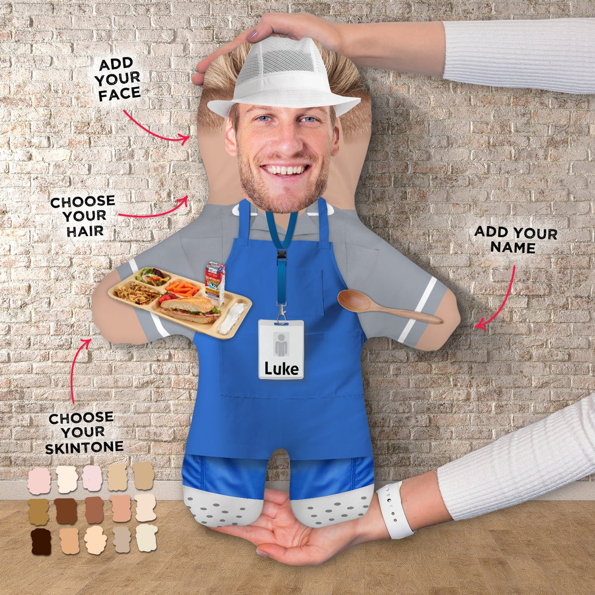 Dinner Lady Or Man - Mini Me Personalised Doll