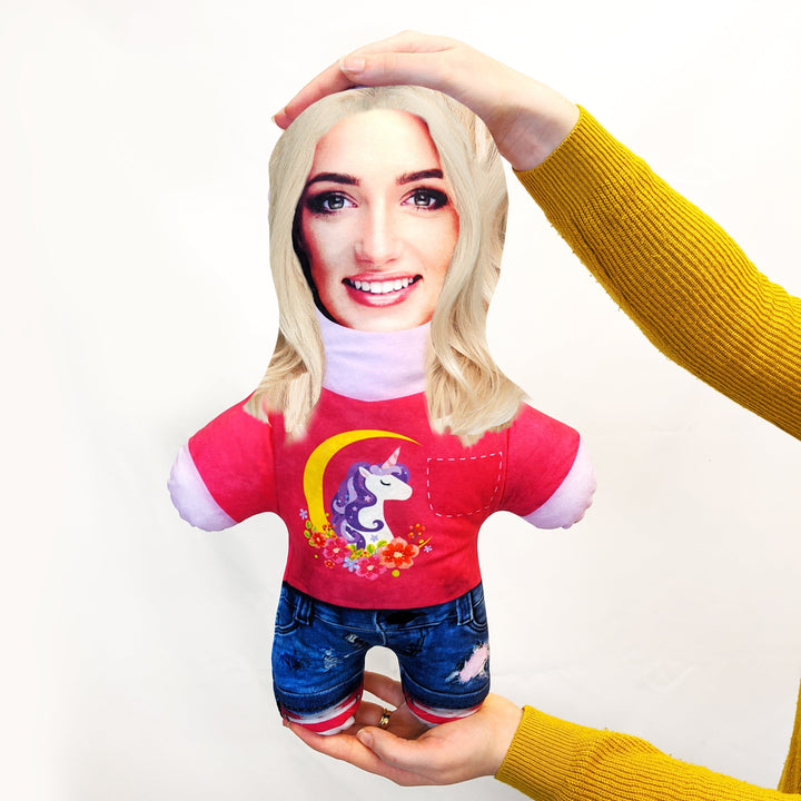 Pink Unicorn Top - Choose Your Hair - 5 Variants - Personalised Mini Me Doll
