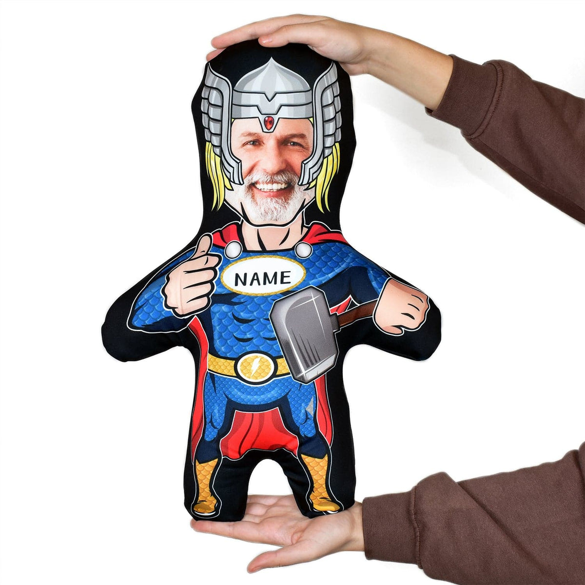 Cartoon Hammer Super Hero - Two Variants - Personalised Mini Me® Doll