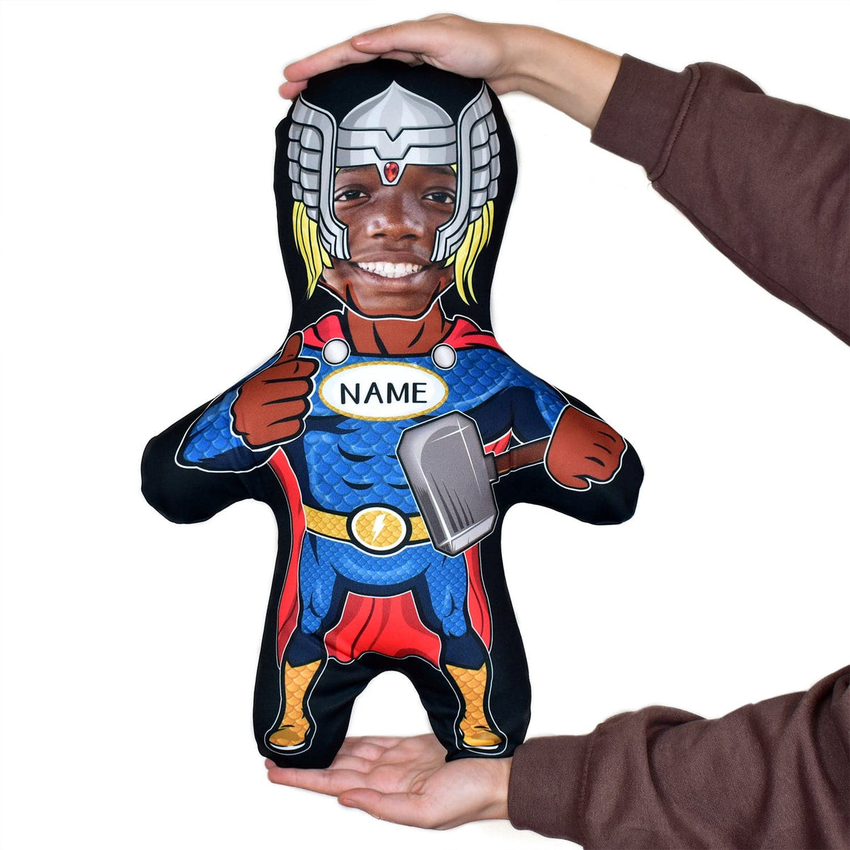 Cartoon Hammer Super Hero - Two Variants - Personalised Mini Me® Doll