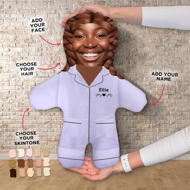 Purple PJ Set - Custom - Personalised Mini Me Doll